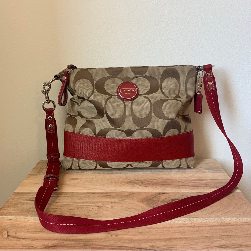 Coach Signature Stripe Crossbody Bag